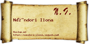 Nándori Ilona névjegykártya