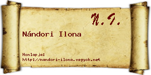 Nándori Ilona névjegykártya